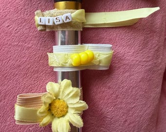 Handmade Walking Stick Connector for safety straps, wristlet. Elastic Strap many colours and designs