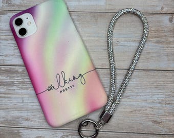 Walking Sticks Strap-SILVER Rhinestone Wristlet Phone Lanyard