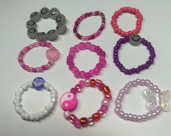 【MEJURI】デュオビーズスタッカーリング Handmade Brass Stacking Ring, Pembe — Zeal Living