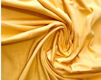 Golden Yellow - Vintage Jersey Knit Synthetic Fabric Panel Craft Quilt Sew