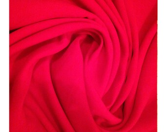 Rich Red - Large Fabric Panel Piece Synthetic Knit Craft Quilt Sew Yardage