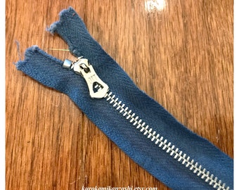 Nautical Blue - 35.25 Inch Vintage Metal Zipper - Sewing Crafting Closure