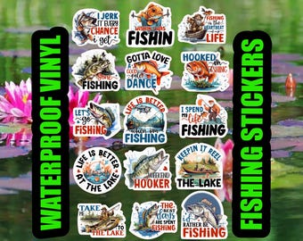 Funny Fishing Sticker Pack: 27 Waterproof Vinyl Stickers