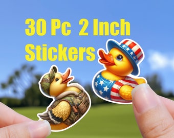 Yellow Duck Stickers: 30-Piece Waterproof Vinyl Decals