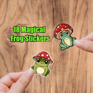 Frog Mushroom Hat Stickers | Perfect for Laptops, Water Bottles, and Planners