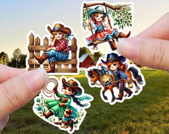 Cowgirl Sticker Pack: 24-Piece Waterproof Vinyl Stickers