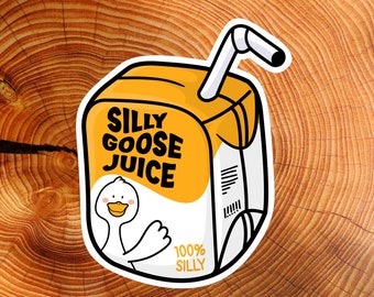 Silly Goose Juice Waterproof Vinyl Sticker - Fun Juice Box