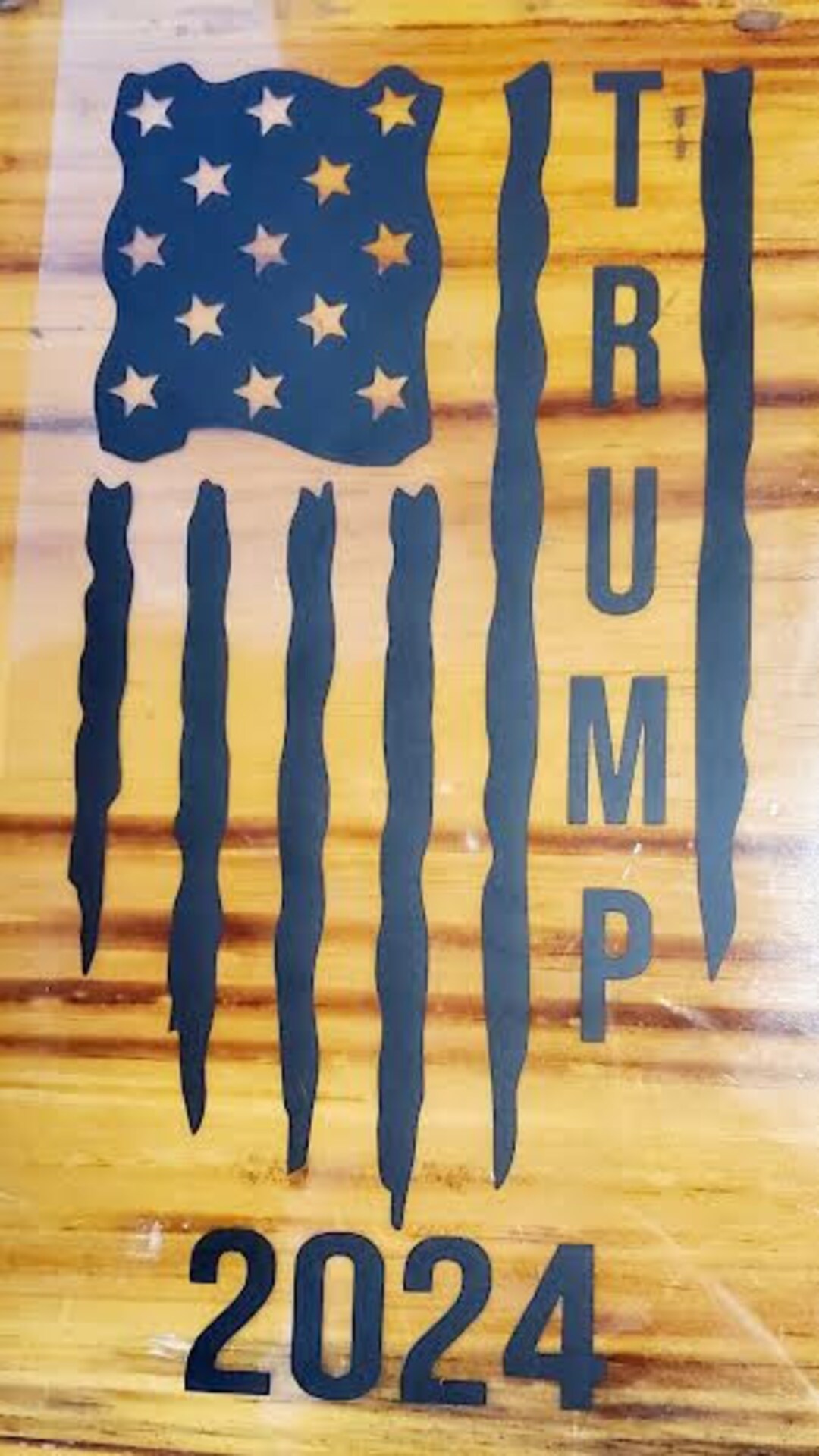 Patriotic President Trump 2024 Flag Sticker & Trump Girl Decal Combo - Perfect For Your Car, Laptop, Or Yeti - 3 Inches, Waterproof Vinyl