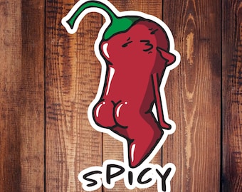 Spicy Red Pepper Twerk Sticker: Waterproof Vinyl Decal