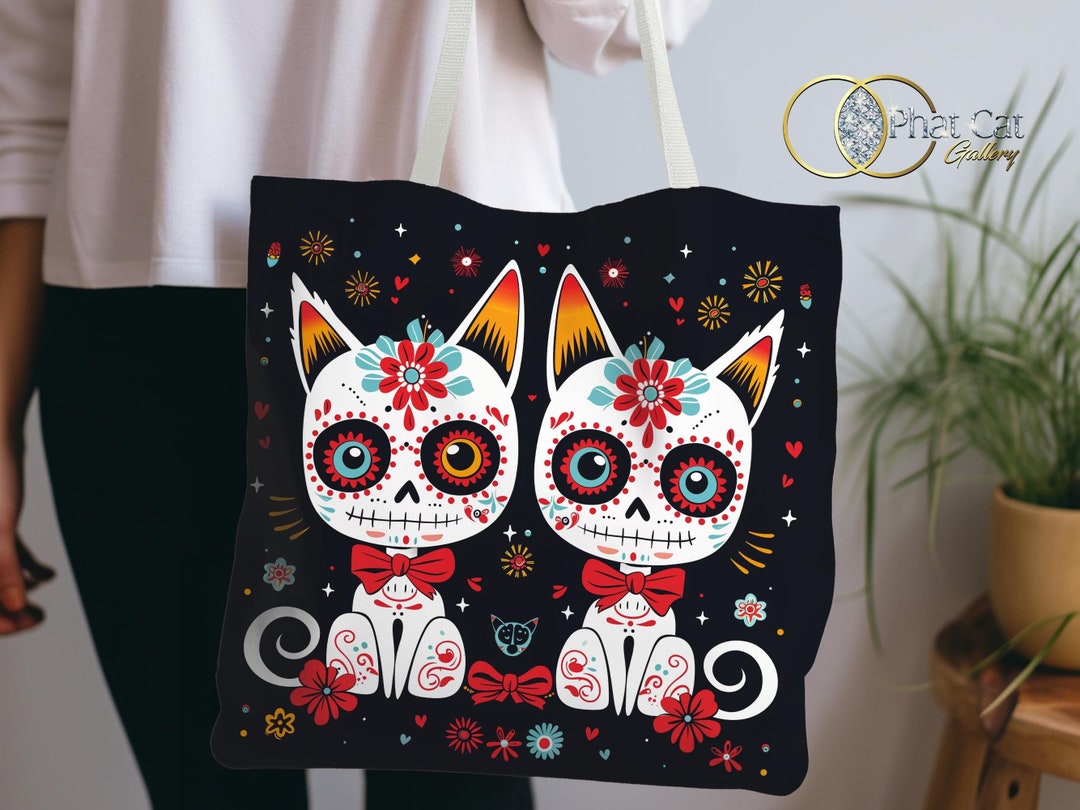 Dia De Los Muertos Shoulder Tote Halloween Bag, Day of the Dead Bag ...