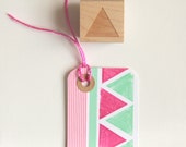 Geométrica sello de goma (madera montado) 1 pulgada triángulo, forma abstracta con mango de madera opcional, papelería DIY Petites colección (SP604)