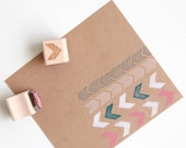 Chevron und Pfeile abstrakte Stempel (Holz montiert) ursprüngliche geometrische Design-Set 2, Mini-Duos 1/2" Größe (M6A-6 b)