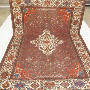 7x10 Vintage Ardabil Area Rug - Gray Persian Style Hand Made Medlalion Low Pile Wool Rug - Anitque Rug - Bedroom Rug - Living Room Rug