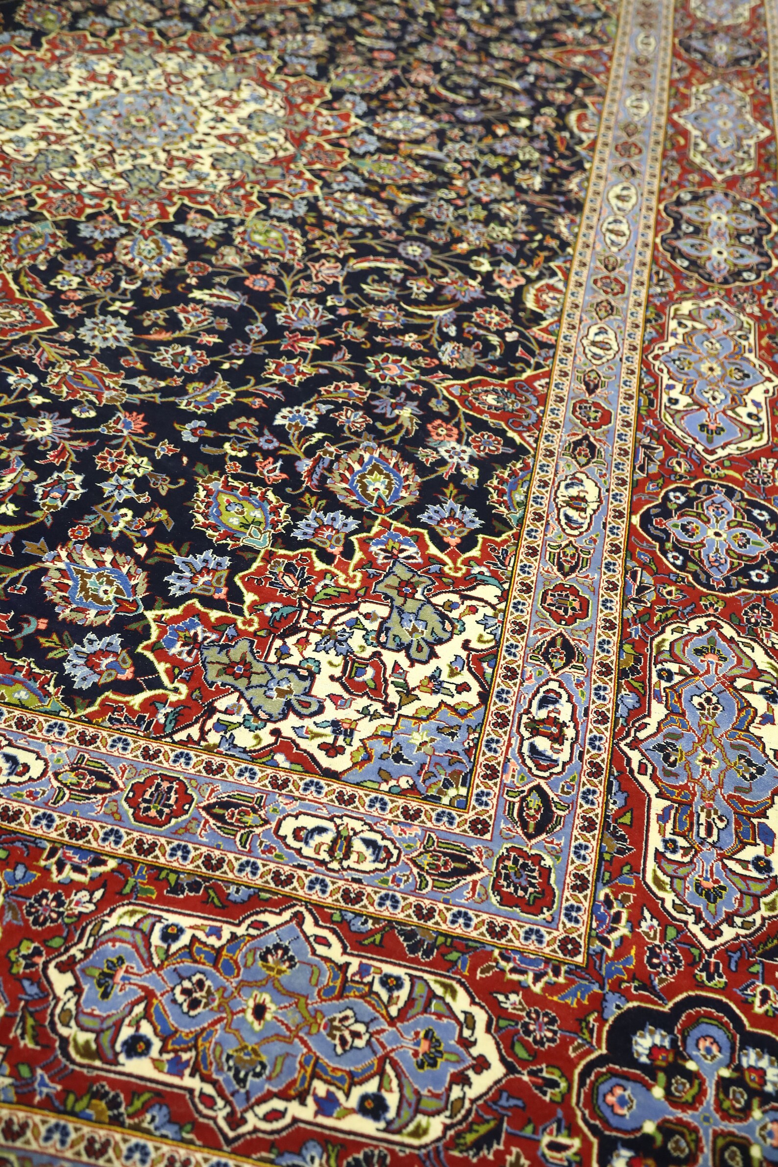 10x14 Vintage Oriental Area Rug - Blue Red Persian Style Hand Made ...