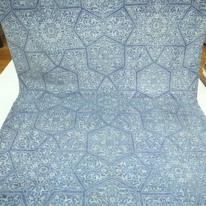 Alfombra moderna de 8x10 - Alfombra afgana azul de lana anudada a mano con estampado geométrico y floral, tacto seda - Diseño hexagonal - Alfombra para dormitorio - Alfombras