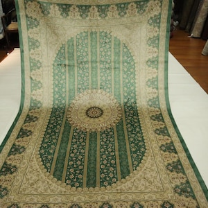 6x9 Silk Wool Rug - Premium Quality Rug - Persian Style Rug - Green Rugs - Medallion Rug - Bamboo Silk Rug - Luxury Silk Rug - Bedroom Rug