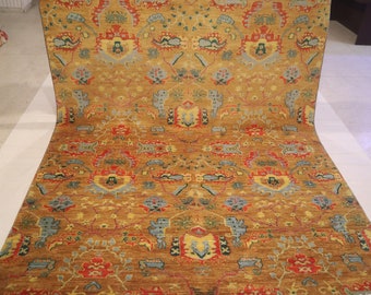8x10 Chobi Wool Rug - Light Brown Afghan Hand Knotted Oriental Traditional Area Rug