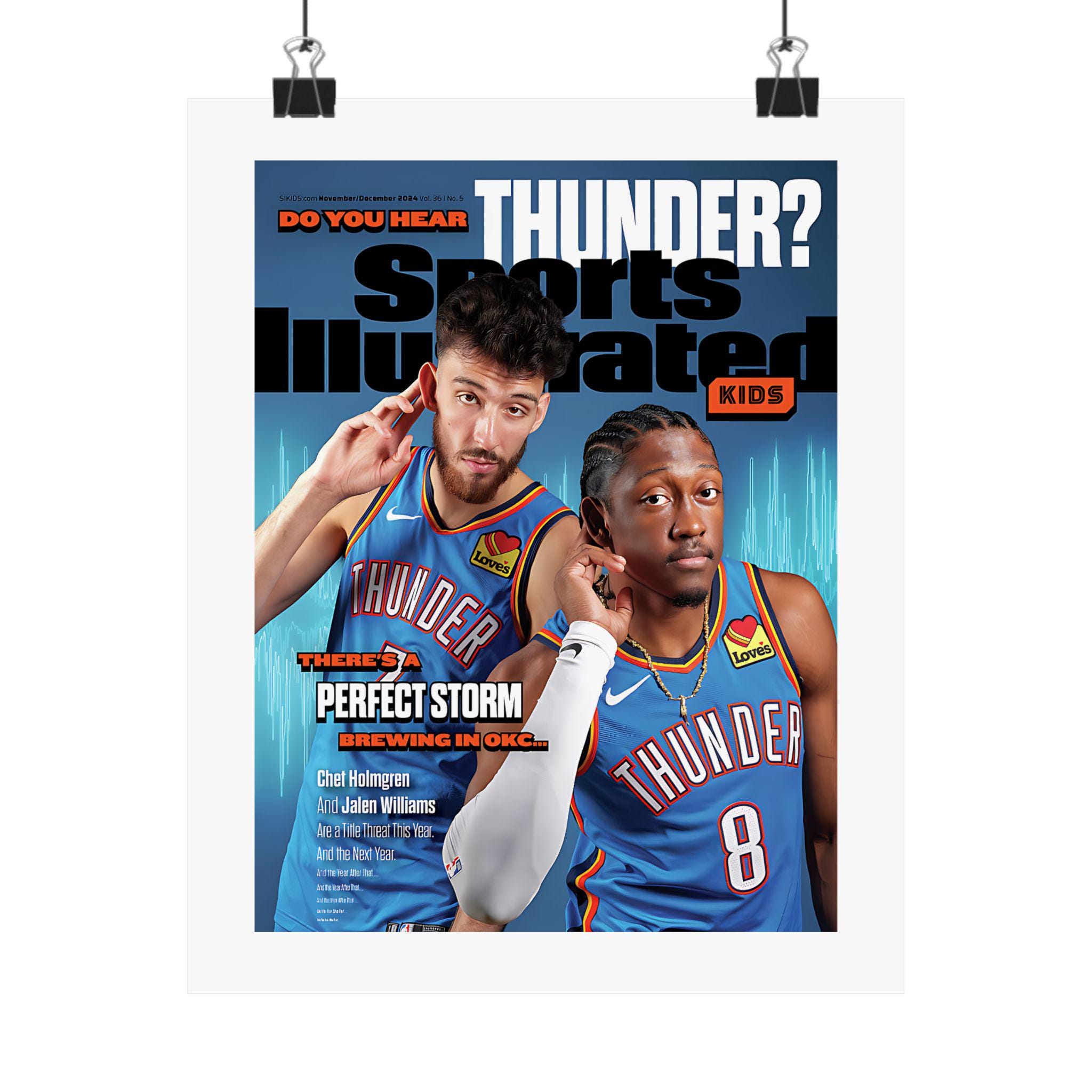 Chet Holmgren, Jalen Williams JDub, Oklahoma City Thunder OKC NBA SI Poster, Basketball Wall Art, Sports Decor, Memorabilia Print, Gift