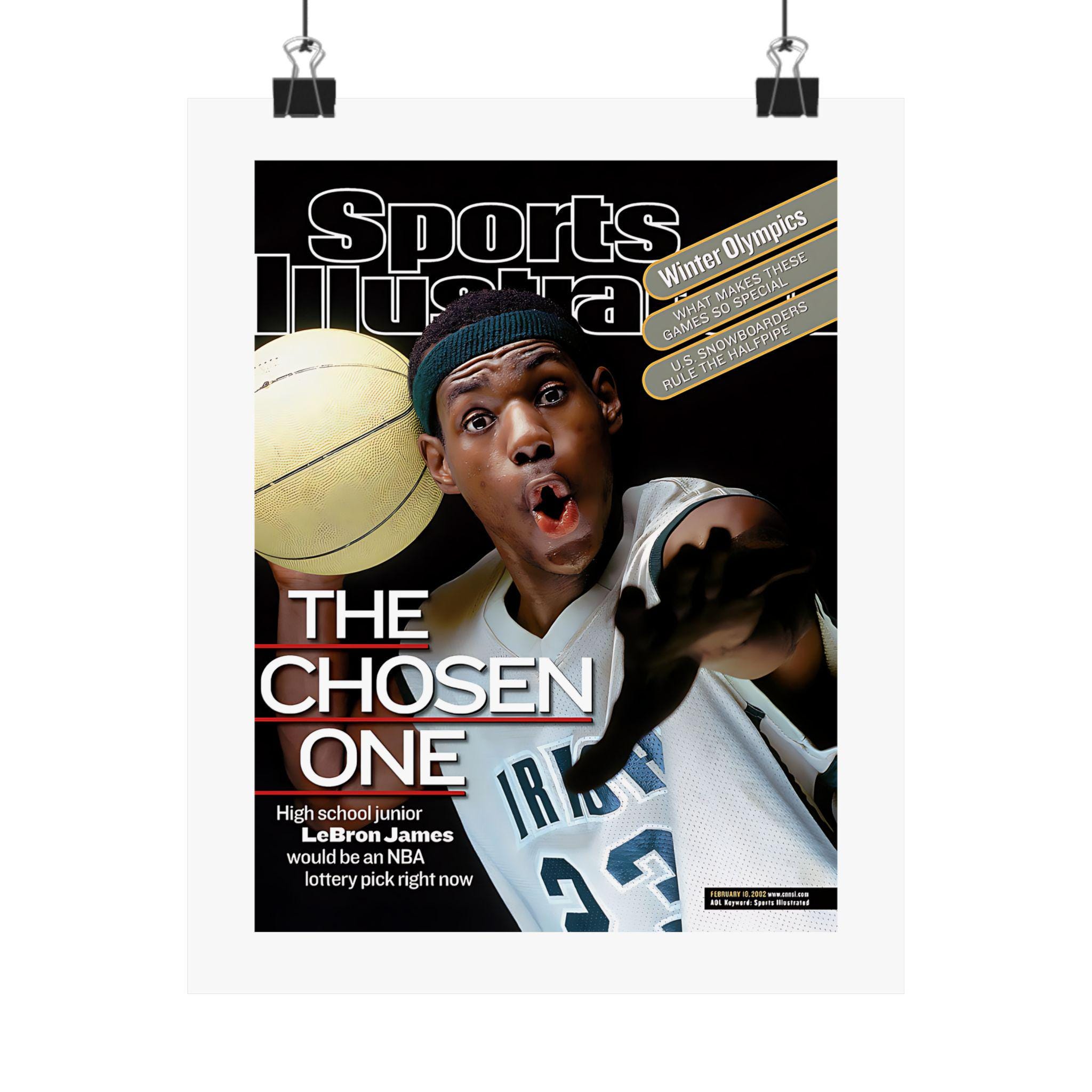 LeBron James "LBJ", Highschool NBA SI Cover Poster, Basketball Wall Art, Sports Decor, Memorabilia Print, Rolled Poster, Gift for Ball Fans