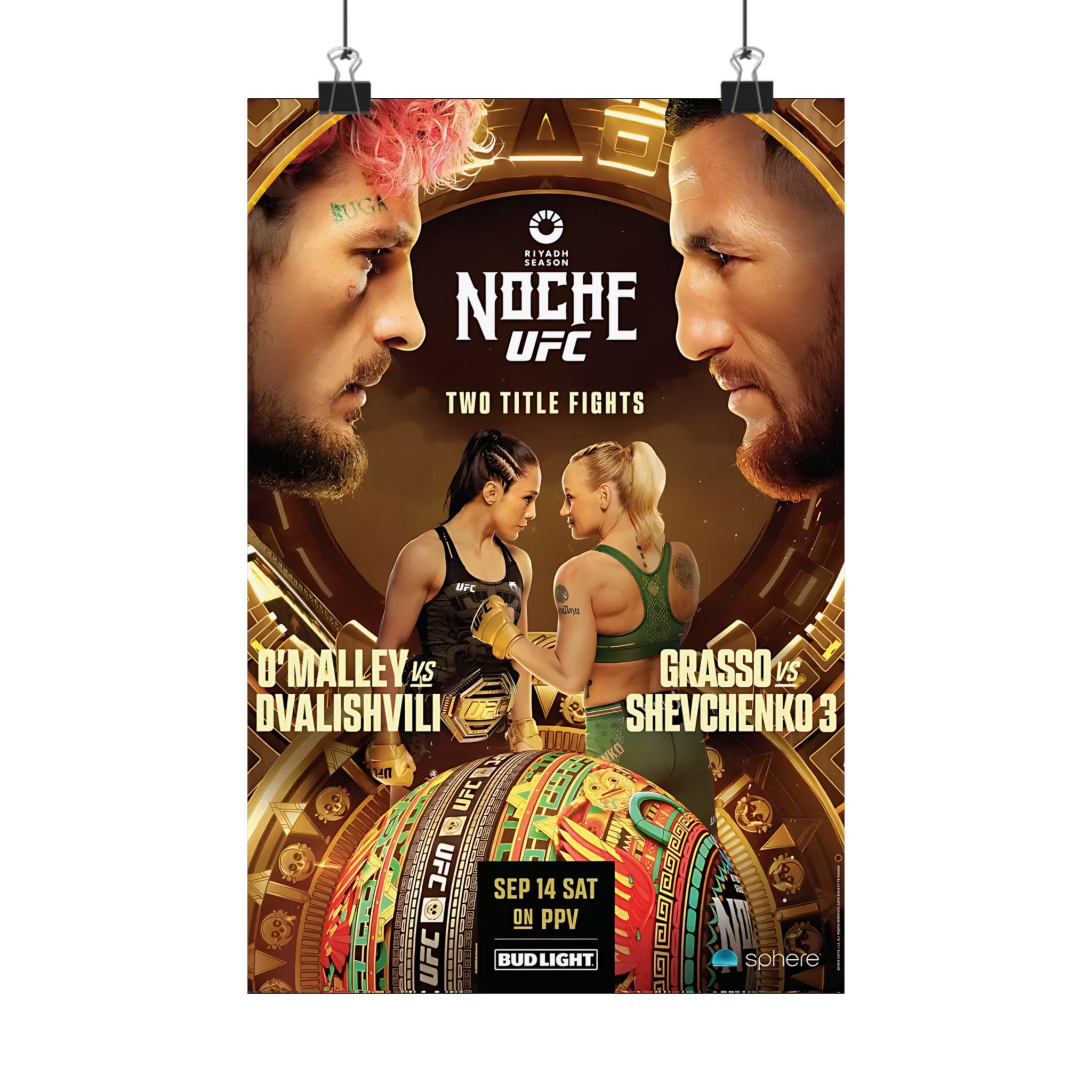 UFC 306 Sen O'Malley Vs Merab Dvalishvili Bantamweight Title Poster, Alexa  Grasso Vs Valentina Shevchenko Wall Art, MMA Art, Gift for Fans