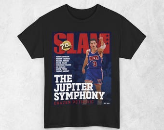 Drazen Petrovic Shirt, Brooklyn Nets NBA SLAM Cover T-Shirt, Unisex Sports Tee, Vintage Retro Basketball Streetwear, Gift For Men, Dad, Guys