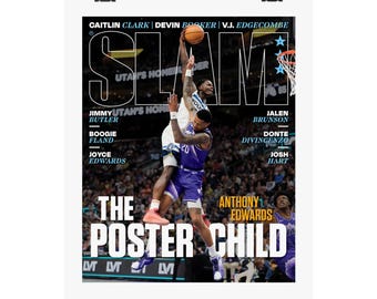 Anthony Edwards, Minnesota Timberwolves &quot;Minny&quot; NBA SLAM Poster, Basketball Wall Art, Sports Decor, Memorabilia Print, Rolled Poster, Gift