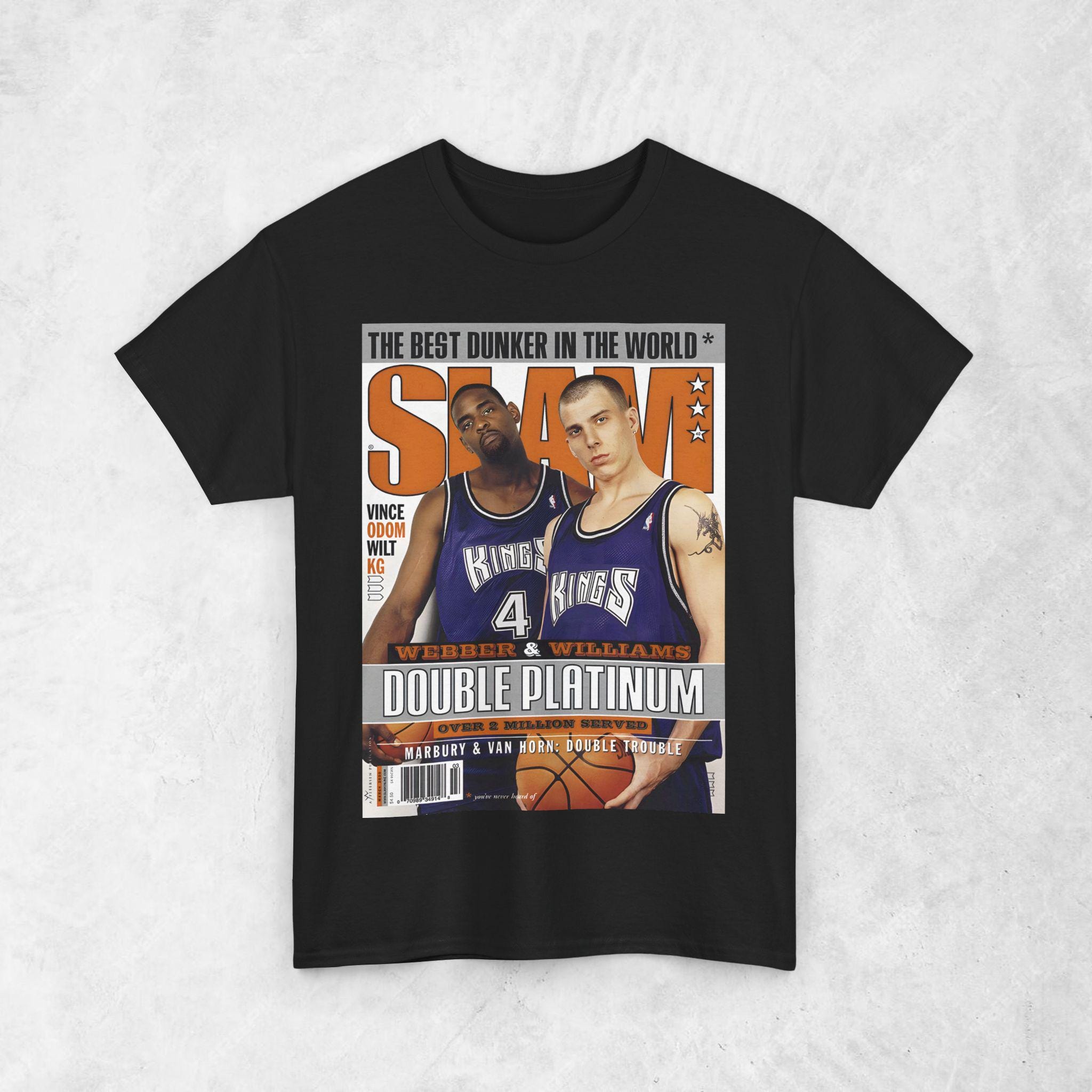 Chris Webber & Jason Williams Shirt, Sacramento Kings NBA SLAM Cover T-Shirt, Unisex Sports Tee, Vintage Retro Basketball Streetwear, Gift