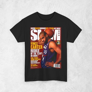 Koszulka Vince'a Cartera, Toronto Raptors NBA SLAM Cover T-shirt, Unisex Sports Tee, Vintage Retro Basketball Streetwear, Prezent dla mężczyzn, taty, facetów