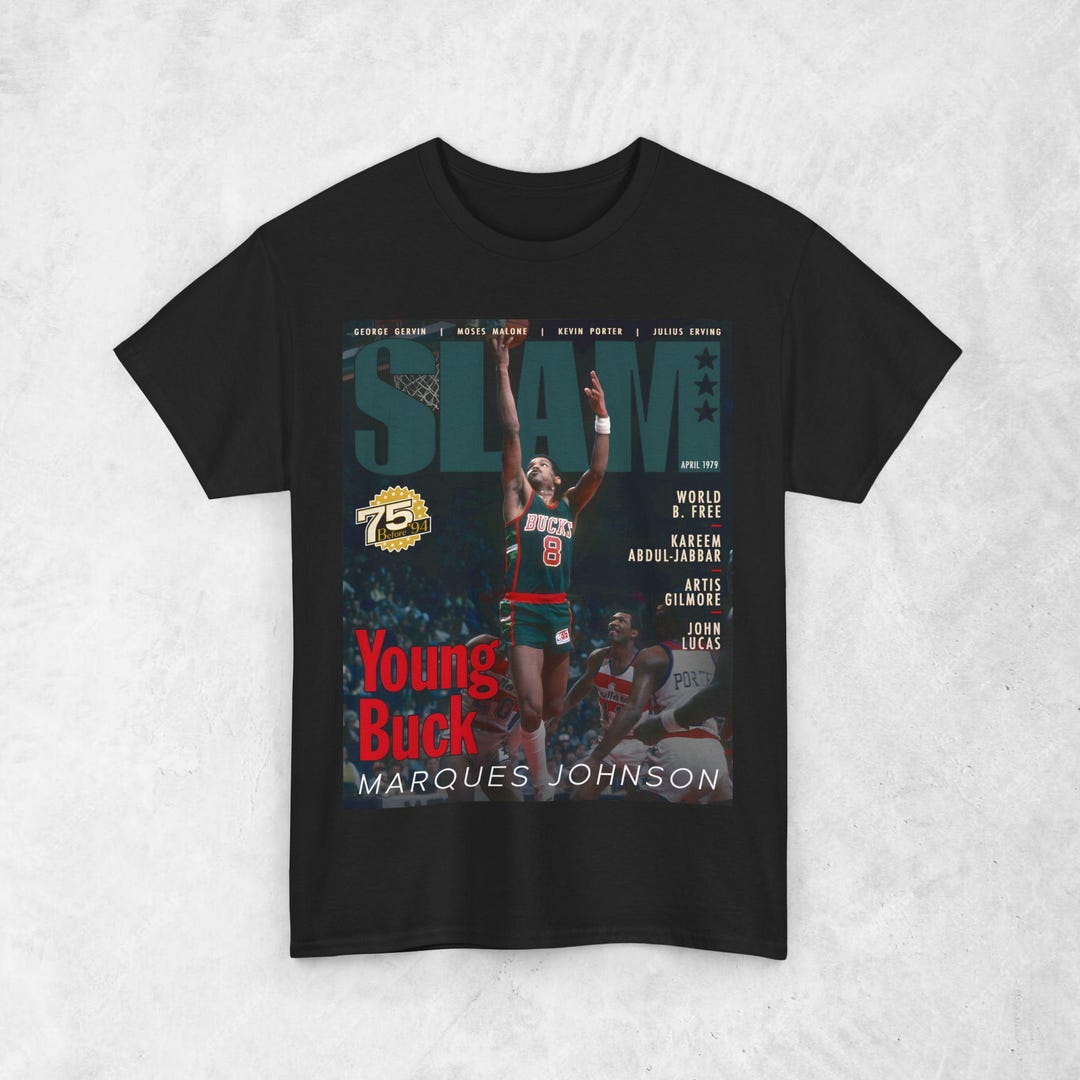 Chemise Marques Johnson, t-shirt de couverture NBA SLAM