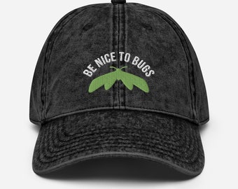 Embroidered Insect Baseball Cap, Dad Hat for Nature and Bug Lovers, Entomology Gifts