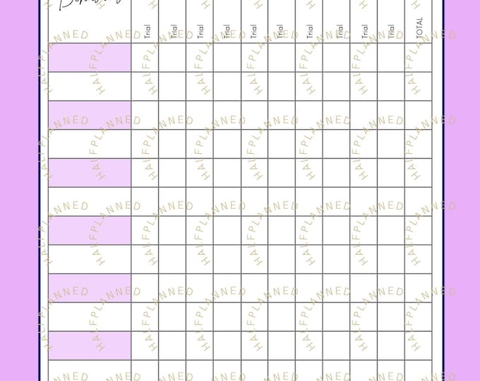 Data Collection Rbt Data Collection Sheet | Printable ABA Therapy Tracker | RBT Session Log ...