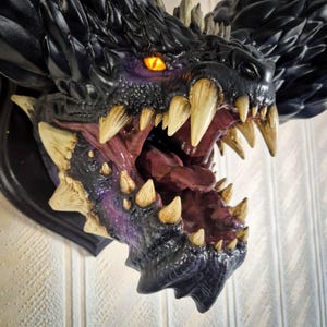 Large Nergigante Wall Mount from Monster Hunter with illuminated eyes