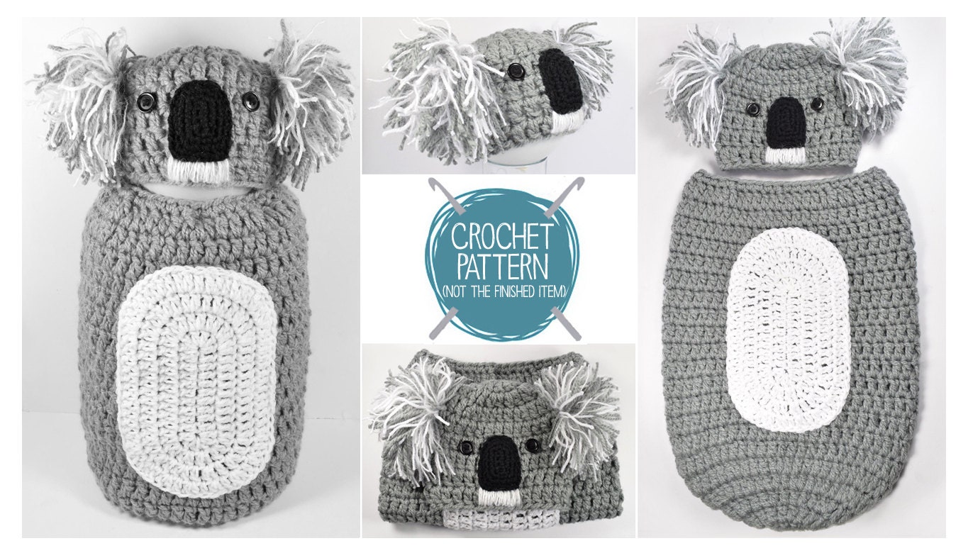 33 Baby Hat Crochet Patterns for Keepsake Gifts, Photo Props, and Everyday Wear 13 Crochet Pattern Koala Newborn Hat & Cocoon Pattern (UK