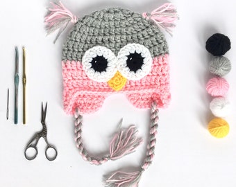 Owl Baby Beanie | Baby Winter Hat | Häkelei Hat | Neugeborene Fotografin Prop | Owl-Hat | Neugeborenes Geschenk Neugeborenes Hat | Neugeborene hat sich in den Besitz der Stadt