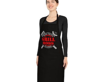 Grill Boss Cotton Apron - Perfect Gift for BBQ Lovers, Chef Apron, Cooking Gift, Father's Day, Grilling Enthusiasts