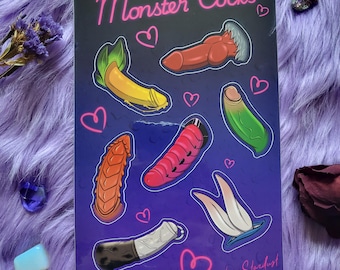 18+ Monster Cocks 5,5x8,5 cala Naklejka winylowa