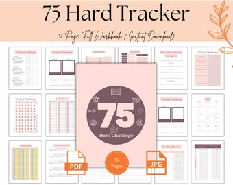 75-Day Fitness Challenge Tracker Daily Goal Habit Planner Workout Progress Tracker Exercise Planner Health Fitness Printable Journal