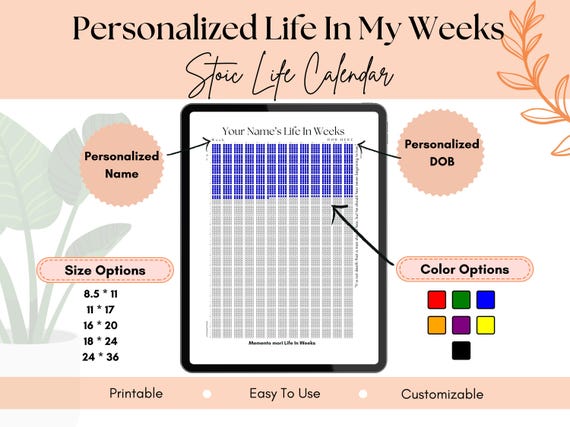 Memento Morii-Life Calendar in | Life Calendar Poster Memento | Living in Wall Calendar Keepsake | Paper Material Wall Decoration for Home