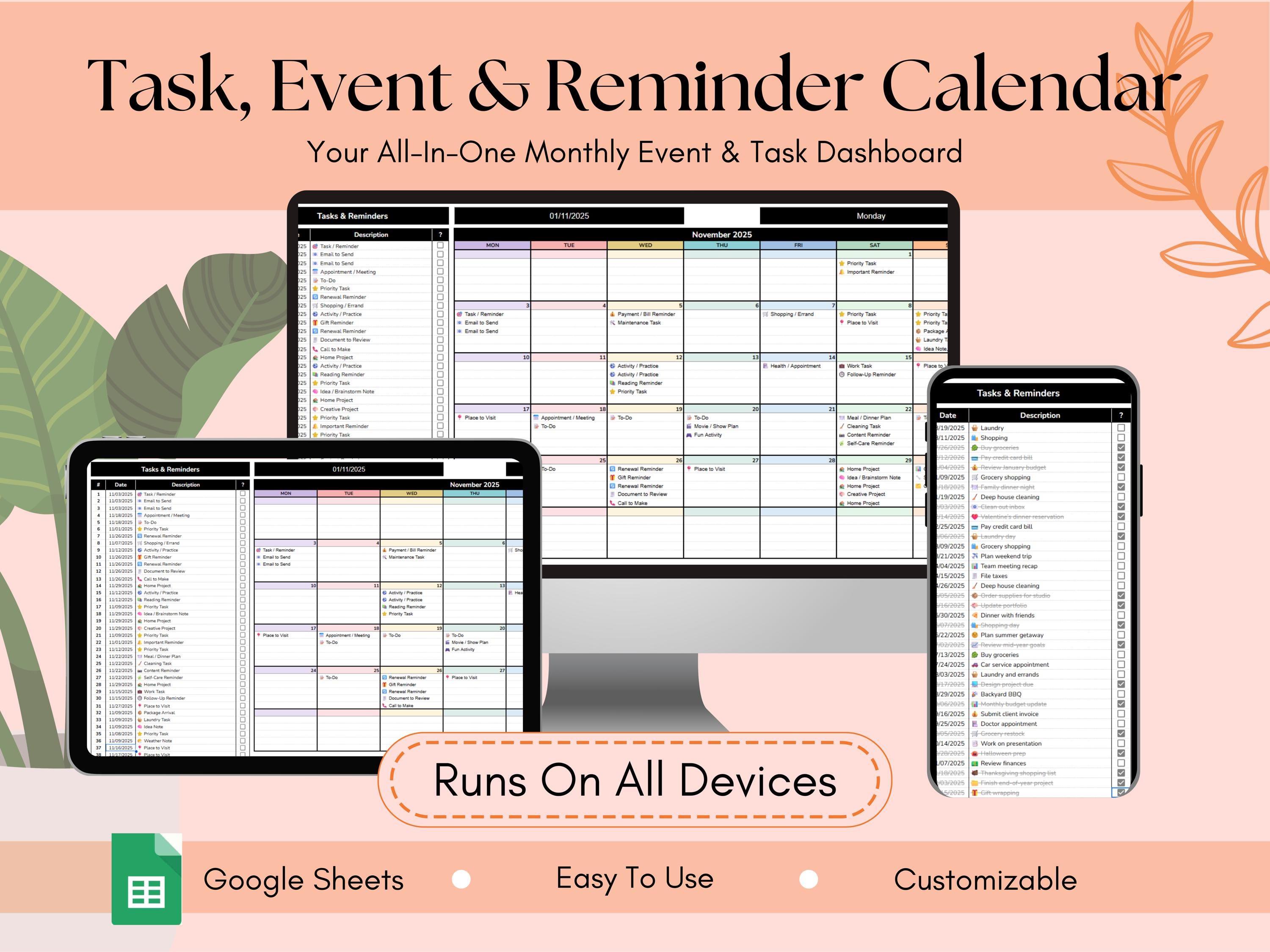 2026-27 Monthly Task Event Reminder Calendar | All in One Schedul ...