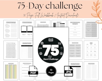 Digital 75 Day Fitness Planner Soft, Medium & Hard Challenges Weight Loss Tracker, Meal Planner, Workout Journal, Fitness Journal, Health