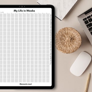 18 * 24 Memento Mori poster - leven in weken kalender, uniek cadeau voor moeder, vader, haar, mijn leven in weken afdrukbare muurkunst, weekteller poster