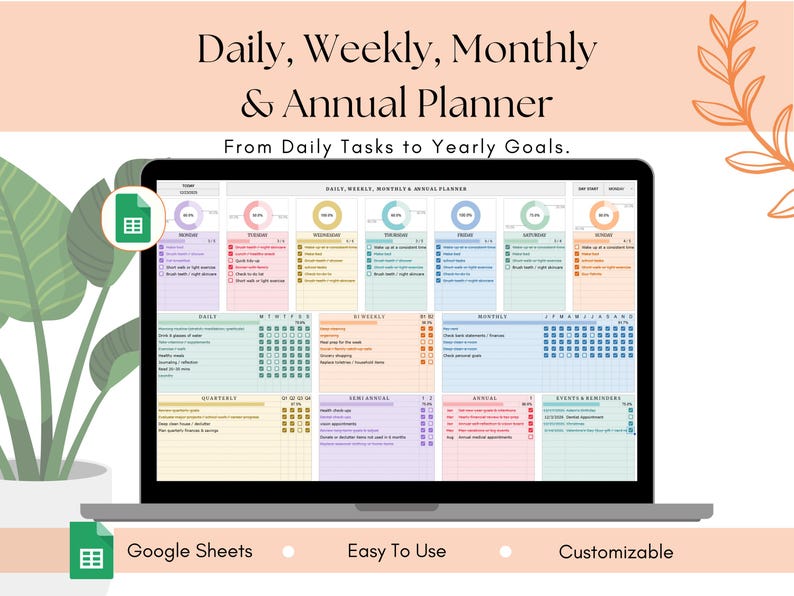 2026 Task Tracker & to Do List Spreadsheet | Daily Checklist Weekly ...