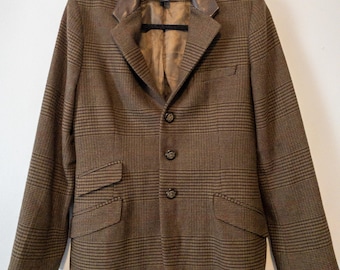 NWOT Vintage 90s Black Label Ralph Lauren 100% Wool Plaid Blazer