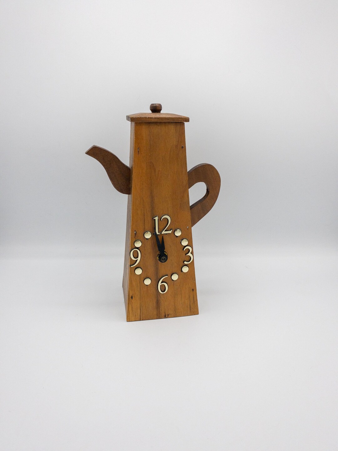 Vintage Handmade Wood Teapot Clock | Kitschy Boho Cottagecore - Etsy