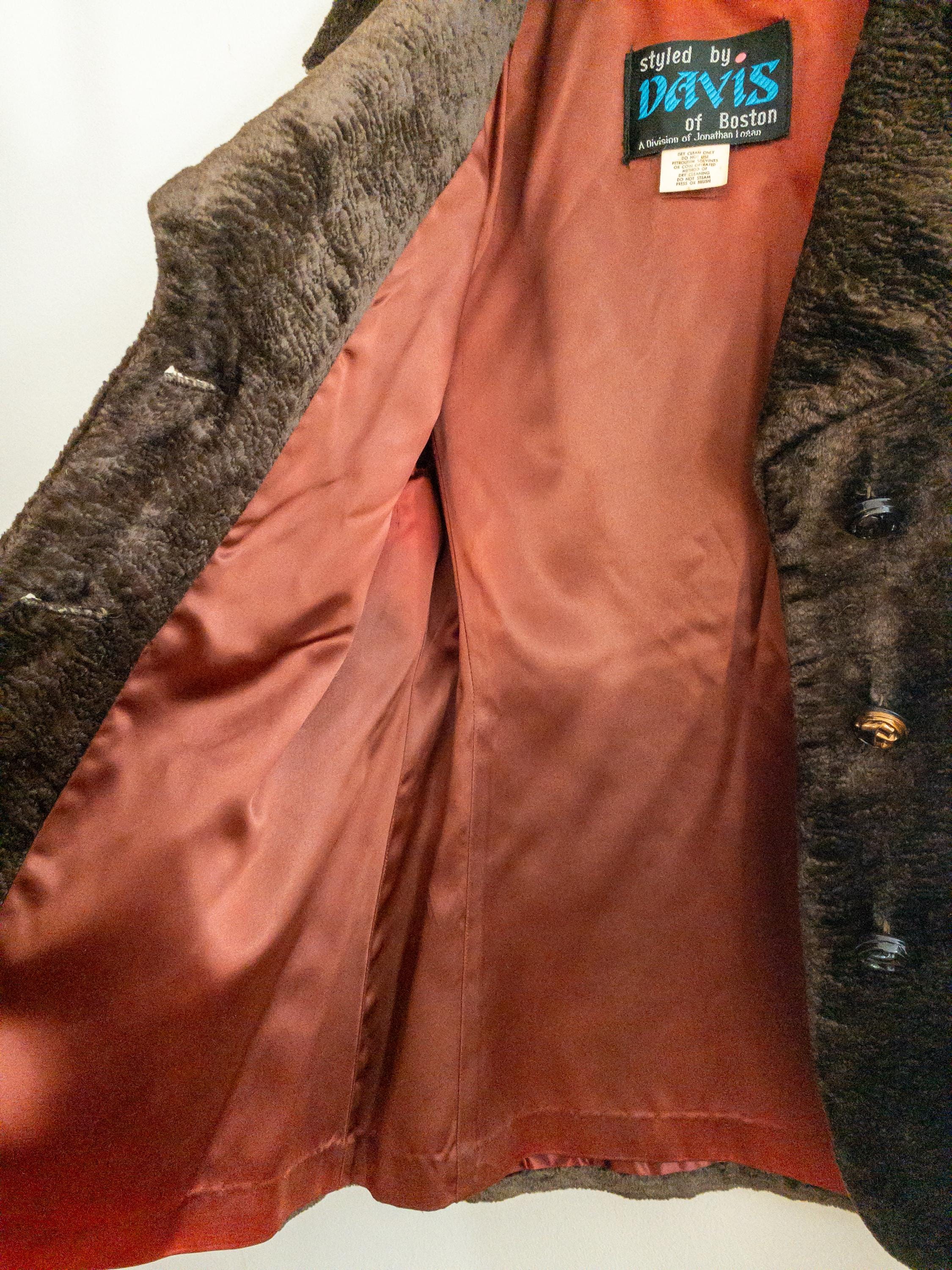 Vintage 1970s Davis of Boston Faux Fur Coat | Dark Brown