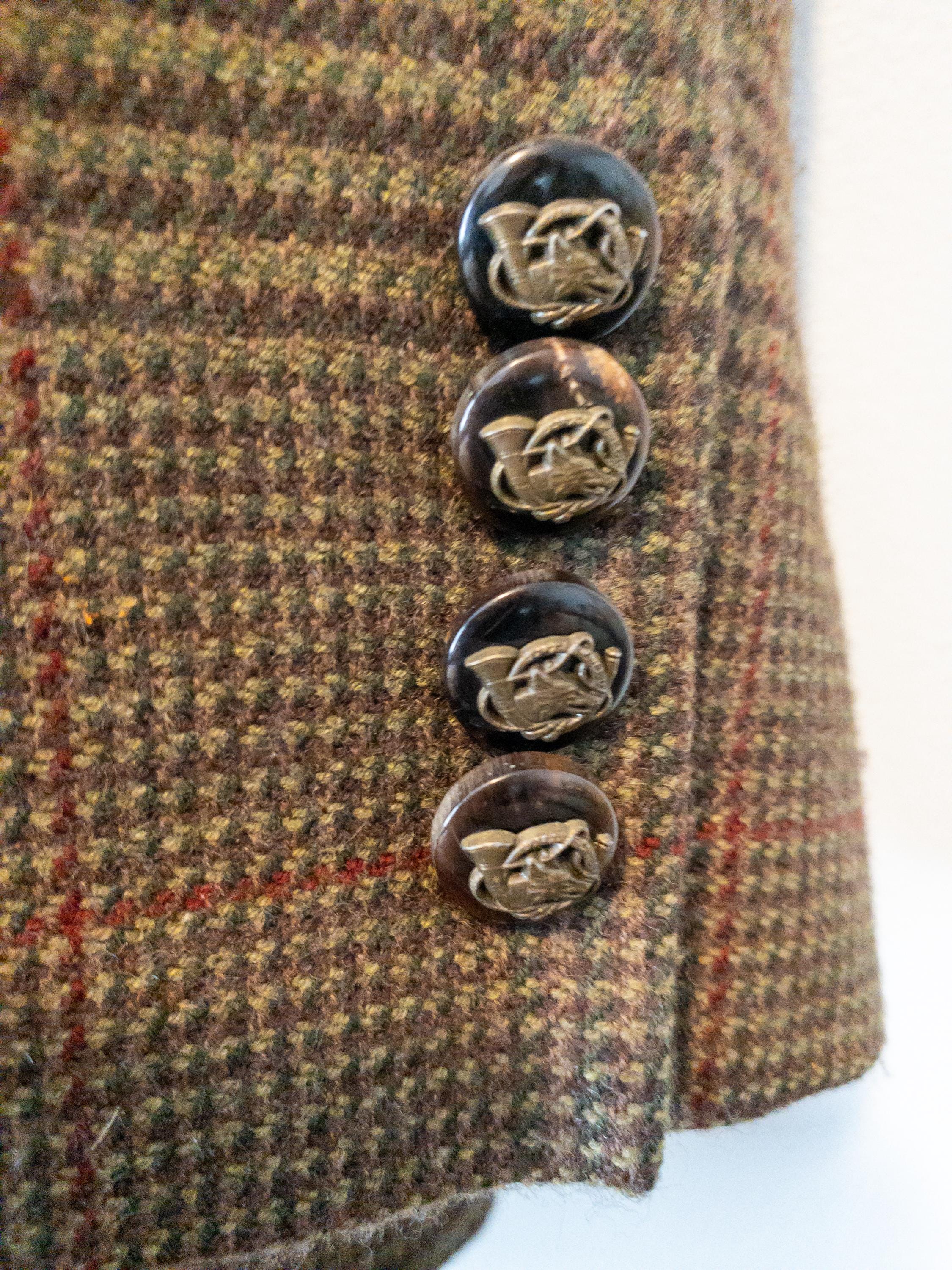 NWOT Vintage 90s Black Label Ralph Lauren 100% Wool Plaid Blazer