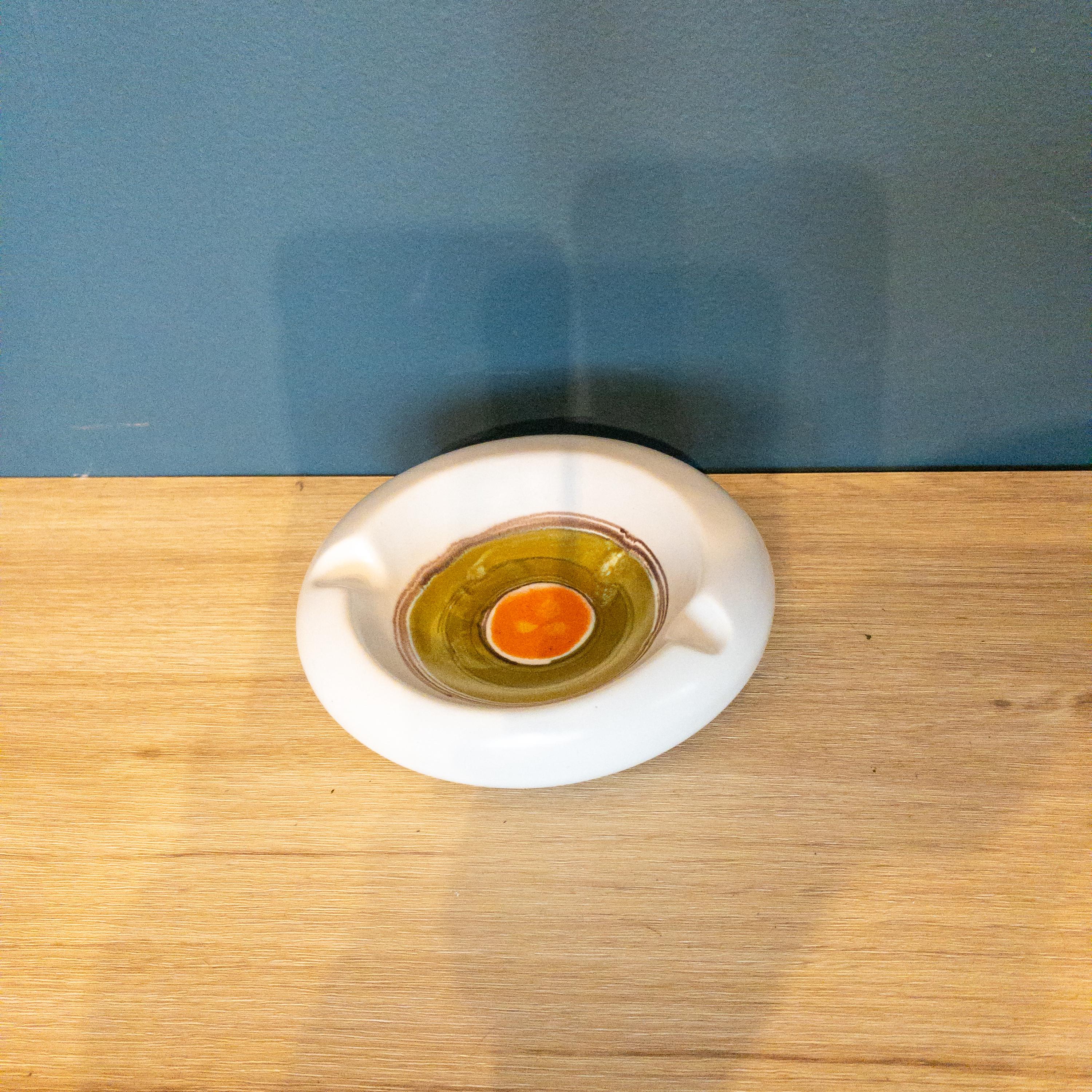 Vintage 1950s Mid Century Italian Ceramic Ashtray Postmodern Design Made in Italy