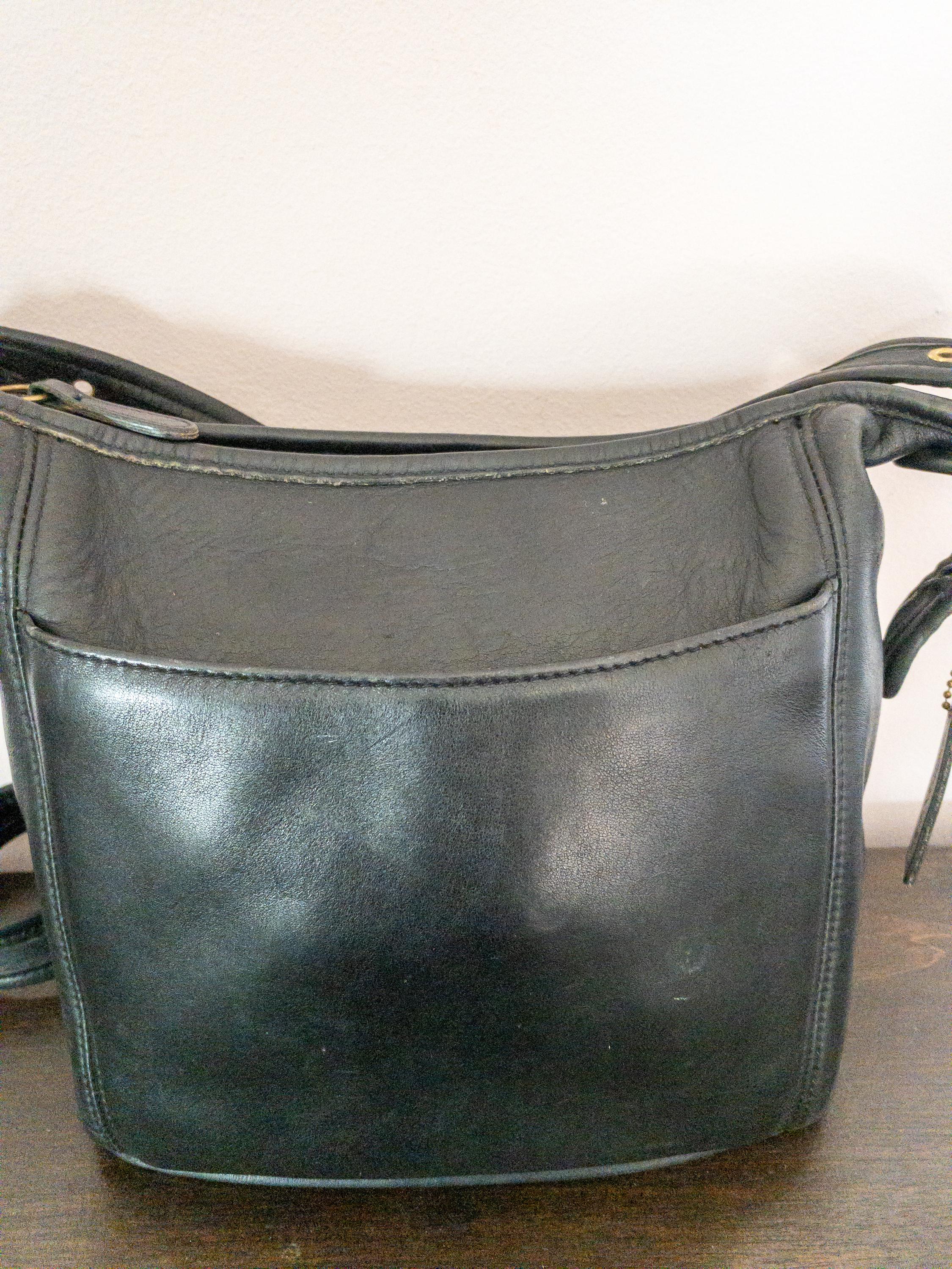 Vintage 90s Coach 9816 Legacy Slim Duffle Bag | Black Leather
