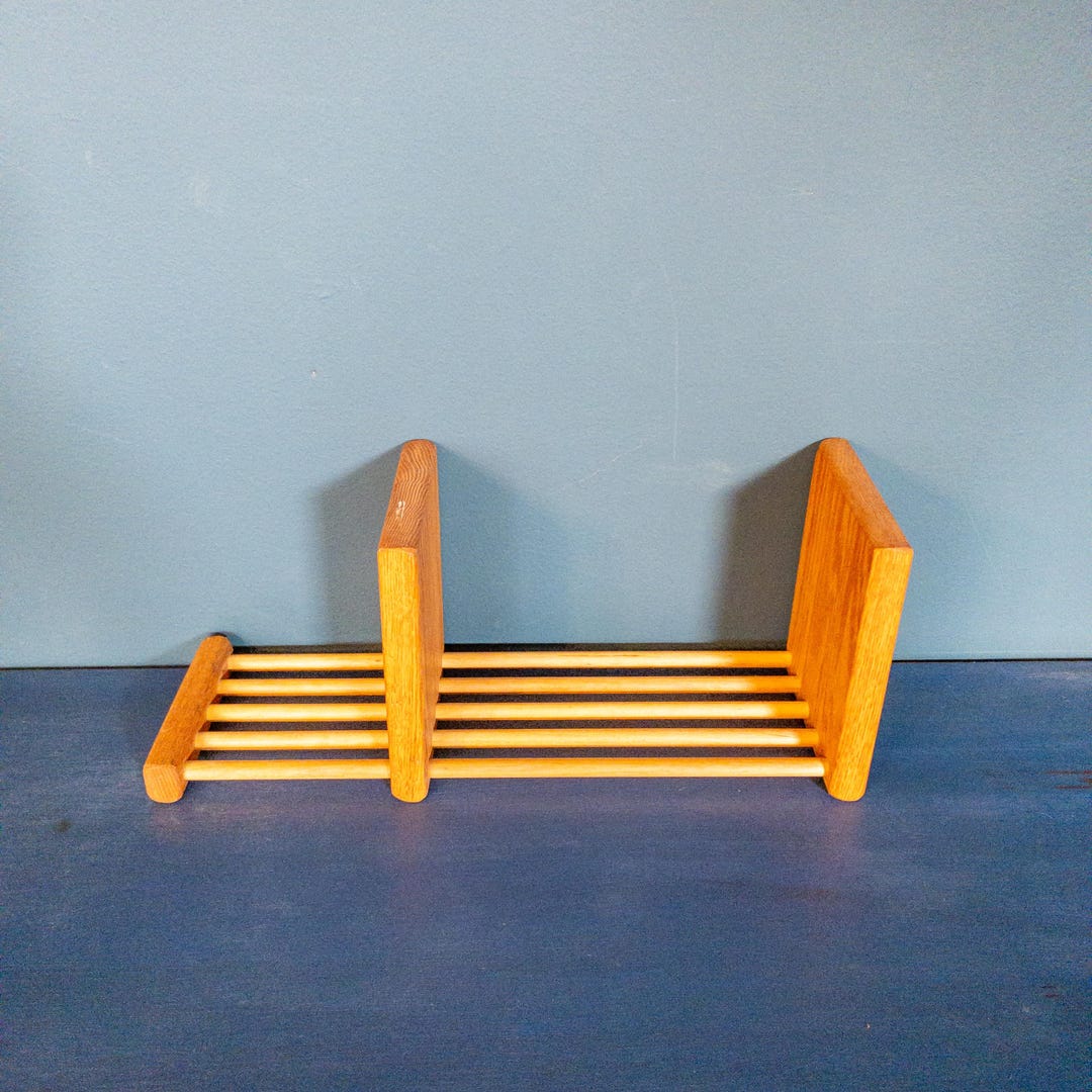 Vintage Oak Wood Book Rack | Book Holder | Adustable Book Shelf | 14.5 ...