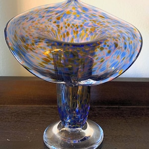 Vase Hand-Blown Glass Vase Vintage RARE Find Jack in the Pulpit Polychrome SIGNED MCM Mid Century Modern Art Collectible Retro Artist flower
